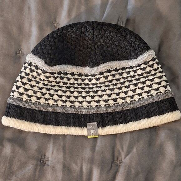 Smartwool Beanie UNISEX OS Black Grey Cream Outdoor Gorpcore Winter Merino Wool - Picture 1 of 6